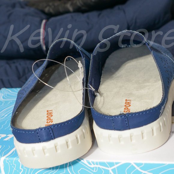 Jsport Ladies' Floral Mule Slip On Contoured Lightweight Shoe Navy - Picture 5 of 5